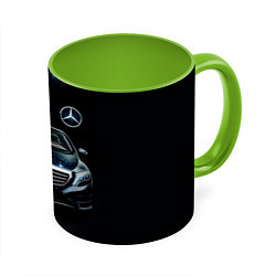Кружка 3D Mercedes Benz, цвет: 3D-белый + светло-зеленый