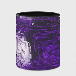 Кружка 3D Киберпанк заражение фиолетовое, цвет: 3D-белый + черный — фото 2