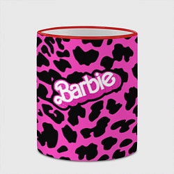 Кружка 3D Барби розовый леопардовый принт, цвет: 3D-красный кант — фото 2