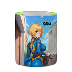 Кружка 3D Fallout game girl, цвет: 3D-светло-зеленый кант — фото 2