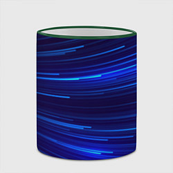 Кружка 3D Яркие неоновые полосы - минимализм, цвет: 3D-зеленый кант — фото 2