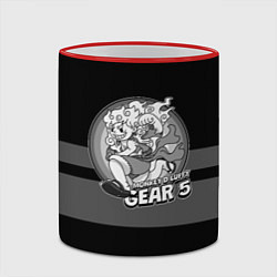 Кружка 3D Luffy gear 5 - старый мультфильм, цвет: 3D-красный кант — фото 2
