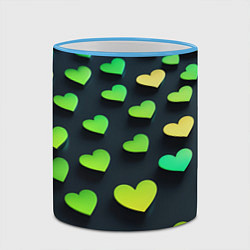 Кружка 3D Паттерн - сердца градиент - нейросеть, цвет: 3D-небесно-голубой кант — фото 2