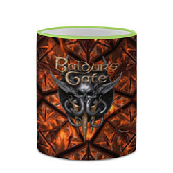 Кружка 3D Baldurs Gate 3 logo fire, цвет: 3D-светло-зеленый кант — фото 2