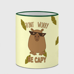 Кружка 3D Будь как капибара, цвет: 3D-зеленый кант — фото 2