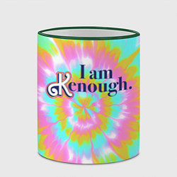 Кружка 3D I am Kenough - retro tie-dye, цвет: 3D-зеленый кант — фото 2