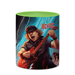 Кружка 3D ACDC rock music, цвет: 3D-белый + светло-зеленый — фото 2