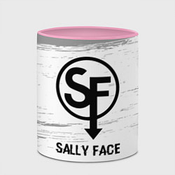 Кружка 3D Sally Face glitch на светлом фоне, цвет: 3D-белый + розовый — фото 2
