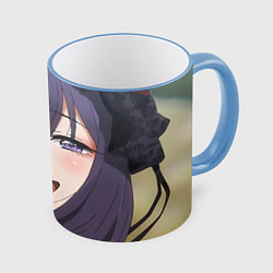 Кружка 3D Марин Китагава ахегао Эта фарфоровая кукла влюбила, цвет: 3D-небесно-голубой кант