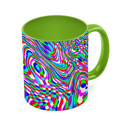 Кружка 3D Разноцветная пластика, цвет: 3D-белый + светло-зеленый