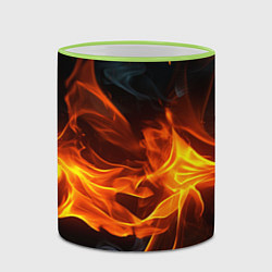 Кружка 3D Пламя костра, цвет: 3D-светло-зеленый кант — фото 2