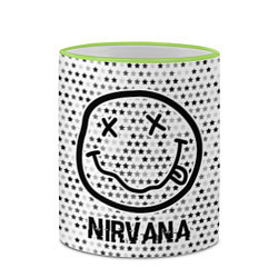 Кружка 3D Nirvana glitch на светлом фоне, цвет: 3D-светло-зеленый кант — фото 2