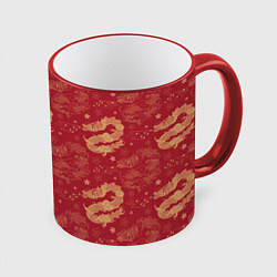 Кружка 3D The chinese dragon pattern, цвет: 3D-красный кант