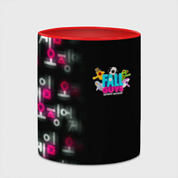 Кружка 3D Игра в кальмара x Fall Guys, цвет: 3D-белый + красный — фото 2