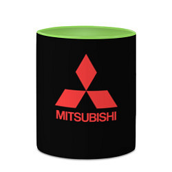 Кружка 3D Mitsubishi sportcar, цвет: 3D-белый + светло-зеленый — фото 2
