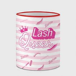 Кружка 3D Lash queen - pink Barbie pattern, цвет: 3D-красный кант — фото 2