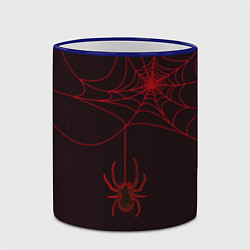 Кружка 3D Красная паутина, цвет: 3D-синий кант — фото 2