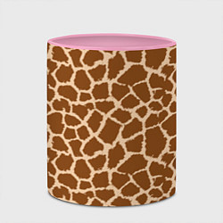Кружка 3D Кожа жирафа - giraffe, цвет: 3D-белый + розовый — фото 2