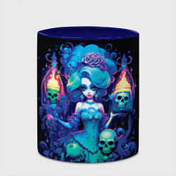 Кружка 3D Сказочная ведьма с черепами, цвет: 3D-белый + синий — фото 2
