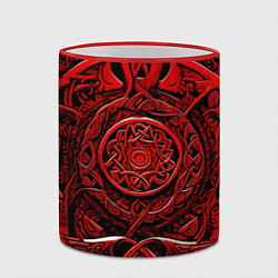 Кружка 3D Скандинавский орнамент викингов, цвет: 3D-красный кант — фото 2