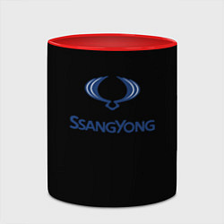 Кружка 3D Ssang Yong auto, цвет: 3D-белый + красный — фото 2