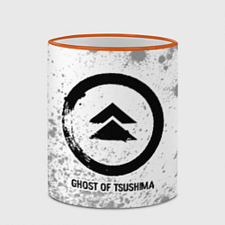 Кружка 3D Ghost of Tsushima glitch на светлом фоне, цвет: 3D-оранжевый кант — фото 2