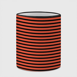 Кружка 3D Полосатый красно-оранжевый и чёрный, цвет: 3D-черный кант — фото 2