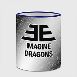 Кружка 3D Imagine Dragons glitch на светлом фоне, цвет: 3D-синий кант — фото 2