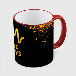 Кружка 3D Arctic Monkeys - gold gradient, цвет: 3D-красный кант