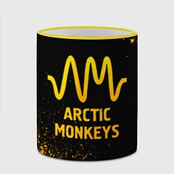 Кружка 3D Arctic Monkeys - gold gradient, цвет: 3D-желтый кант — фото 2