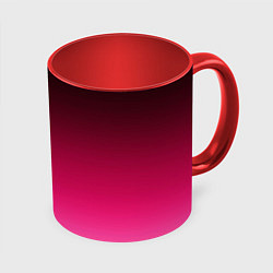 Кружка 3D Розово-малиновый градиент, цвет: 3D-белый + красный