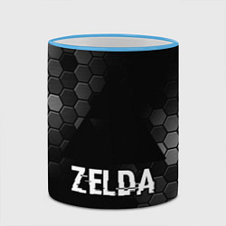 Кружка 3D Zelda glitch на темном фоне, цвет: 3D-небесно-голубой кант — фото 2