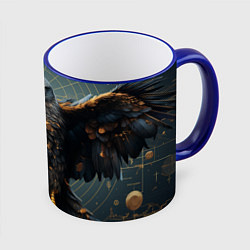 Кружка 3D Орёл с расправленными крыльями, цвет: 3D-синий кант