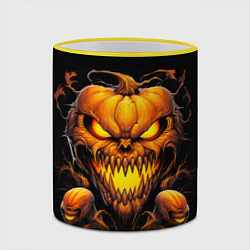 Кружка 3D Evil pumpkin, цвет: 3D-желтый кант — фото 2