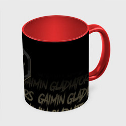 Кружка 3D Gaimin Gladiators style, цвет: 3D-белый + красный