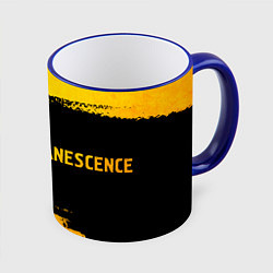 Кружка 3D Evanescence - gold gradient по-горизонтали, цвет: 3D-синий кант