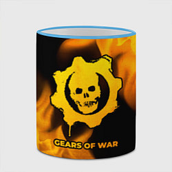 Кружка 3D Gears of War - gold gradient, цвет: 3D-небесно-голубой кант — фото 2