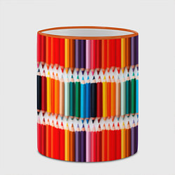 Кружка 3D Заточенные цветные карандаши, цвет: 3D-оранжевый кант — фото 2