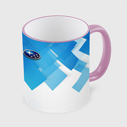 Кружка 3D Subaru art, цвет: 3D-розовый кант
