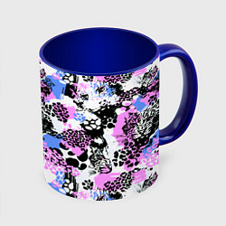 Кружка 3D Multicolored wild cats, цвет: 3D-белый + синий