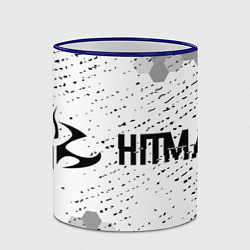 Кружка 3D Hitman glitch на светлом фоне по-горизонтали, цвет: 3D-синий кант — фото 2