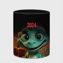 Кружка 3D 2024 новый год дракона, цвет: 3D-белый + черный — фото 2