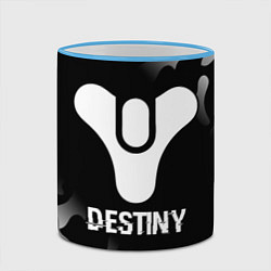 Кружка 3D Destiny glitch на темном фоне, цвет: 3D-небесно-голубой кант — фото 2