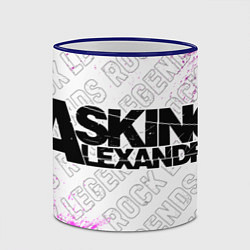 Кружка 3D Asking Alexandria rock legends по-горизонтали, цвет: 3D-синий кант — фото 2