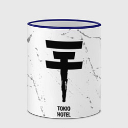 Кружка 3D Tokio Hotel glitch на светлом фоне, цвет: 3D-синий кант — фото 2