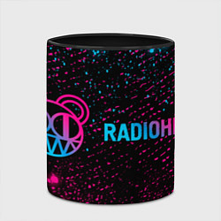 Кружка 3D Radiohead - neon gradient по-горизонтали, цвет: 3D-белый + черный — фото 2