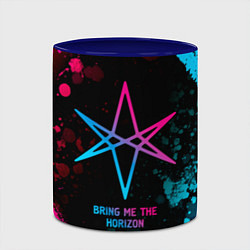Кружка 3D Bring Me the Horizon - neon gradient, цвет: 3D-белый + синий — фото 2