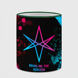 Кружка 3D Bring Me the Horizon - neon gradient, цвет: 3D-зеленый кант — фото 2