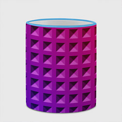Кружка 3D Пластиковые объемные квадраты, цвет: 3D-небесно-голубой кант — фото 2