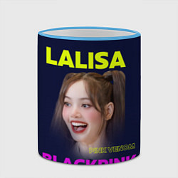 Кружка 3D Lalisa - девушка из группы Blackpink, цвет: 3D-небесно-голубой кант — фото 2